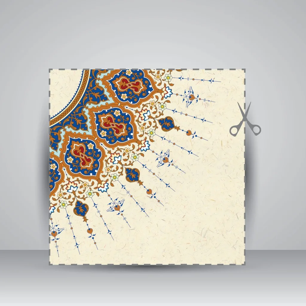 کاغذ تذهیب دار چاپی کد 969، سایز 70*17 cm (بسته 10 عددی) — انتشارات یساولی