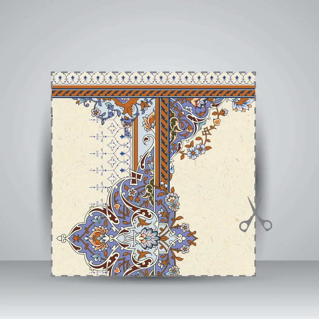 کاغذ تذهیب دار چاپی کد 970، سایز 70*17 cm (بسته 10 عددی) — انتشارات یساولی