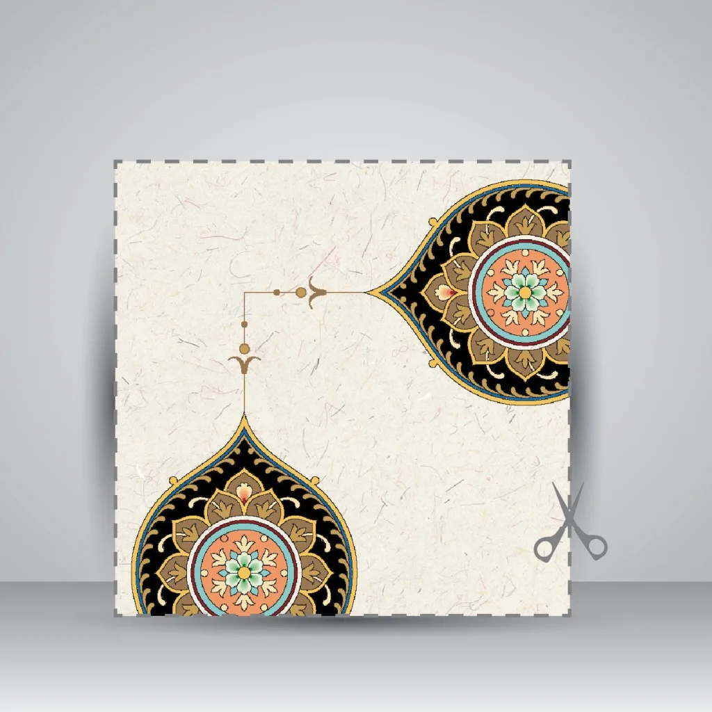 کاغذ تذهیب دار چاپی کد 978، سایز 70*50 cm (بسته 30 عددی) — انتشارات یساولی