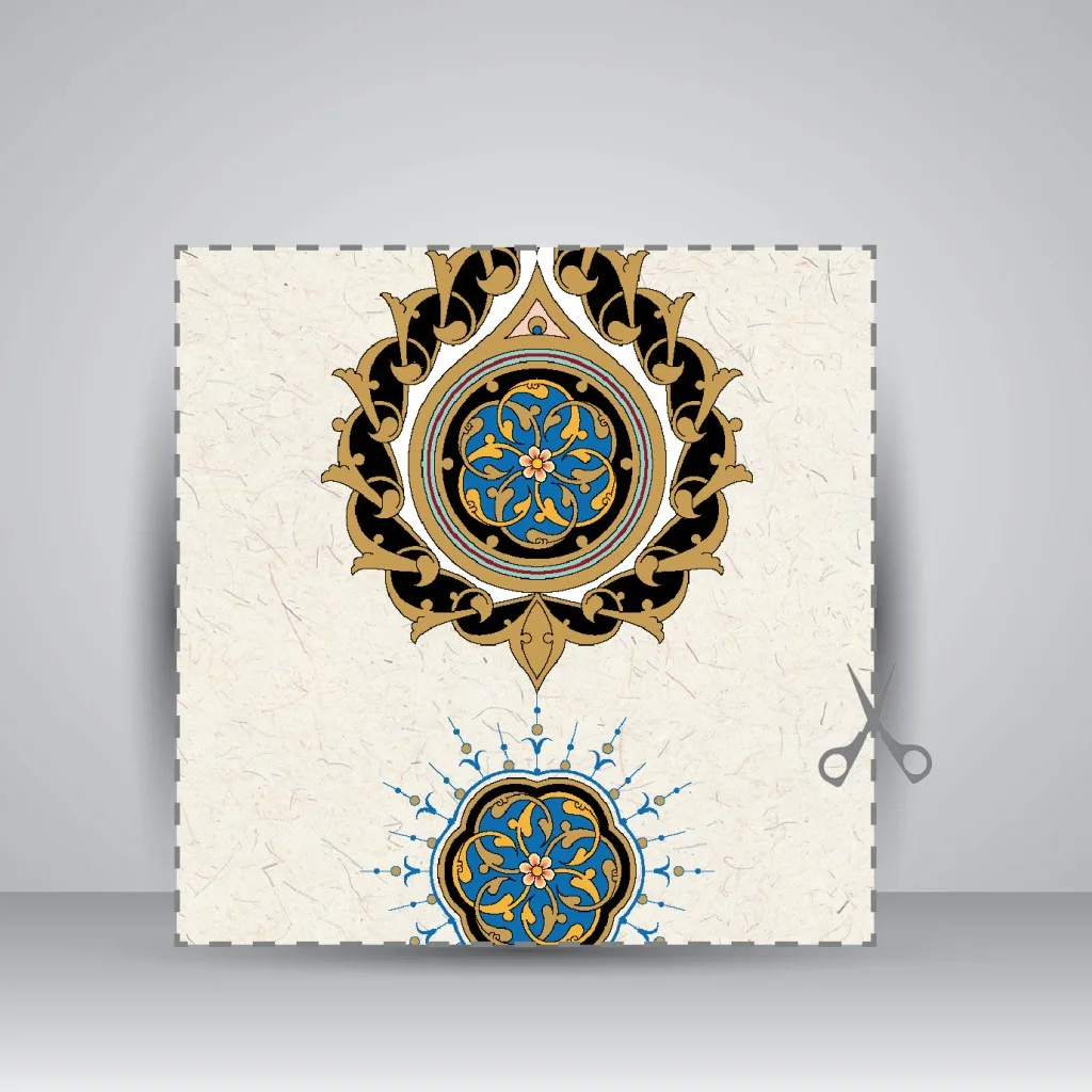 کاغذ تذهیب دار چاپی کد 980، سایز 70*50 cm (بسته 30 عددی) — انتشارات یساولی