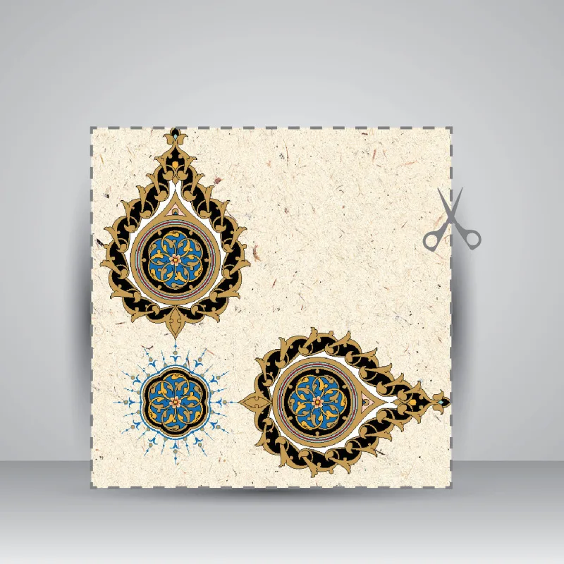 کاغذ تذهیب دار چاپی کد 986، 35*25 cm (بسته 10 عددی) — انتشارات یساولی