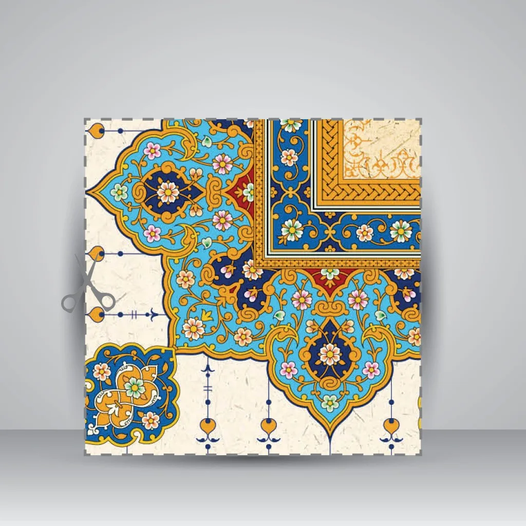 کاغذ تذهیب دار چاپی کد955، سایز 70*50 cm (بسته 30 عددی) — انتشارات یساولی