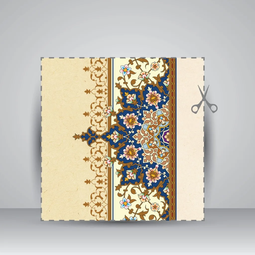 کاغذ تذهیب دار چاپی کد966، سایز 48*17 cm (بسته 50 عددی) — انتشارات یساولی