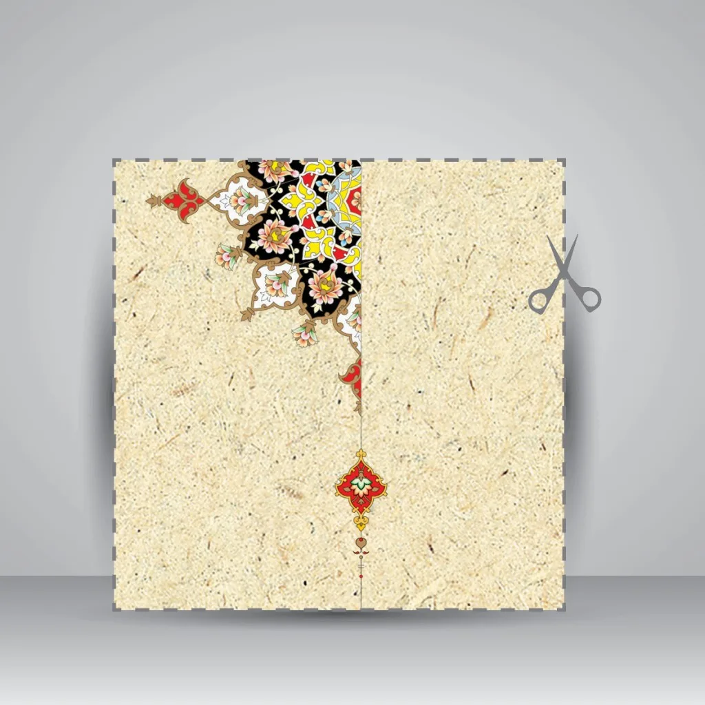 کاغذ تذهیب دار چاپی، کد 660، سایز 35*16 cm (بسته 50 عددی) — انتشارات یساولی