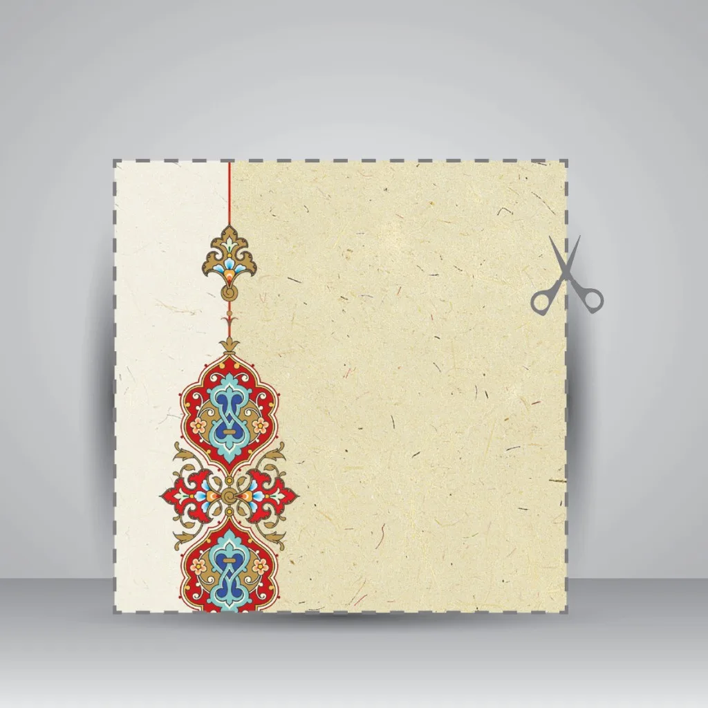 کاغذ تذهیب دار چاپی، کد 669، سایز 35*16 cm (بسته 50 عددی) — انتشارات یساولی