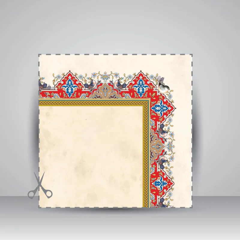 کاغذ تذهیب دار،35*16 cm، کد 607، (بسته 10 عددی) — انتشارات یساولی
