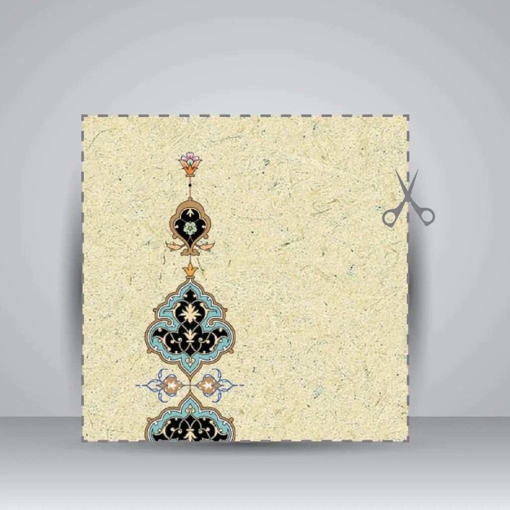 کاغذ تذهیب دار،35*16 cm، کد 662، (بسته 10 عددی) — انتشارات یساولی