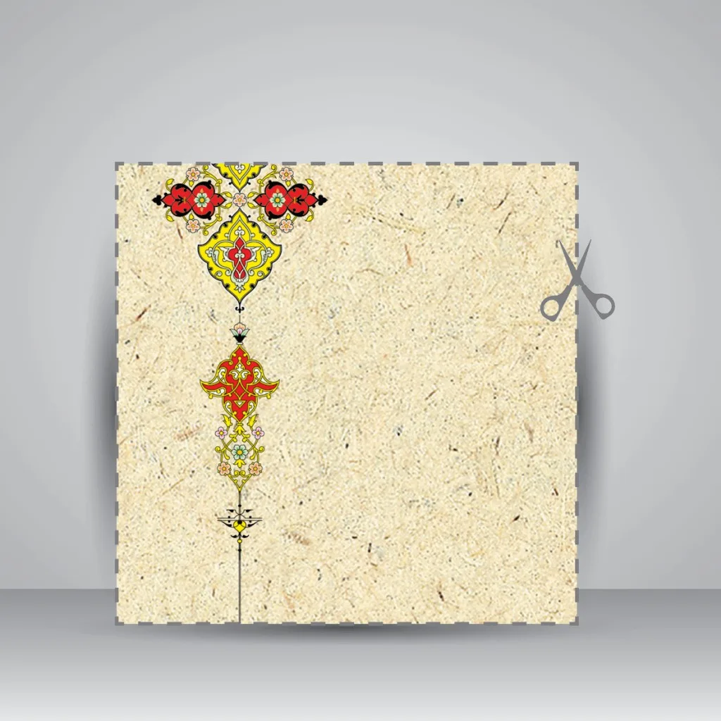 کاغذ تذهیب دار،35*16 cm، کد 663، (بسته 10 عددی) — انتشارات یساولی