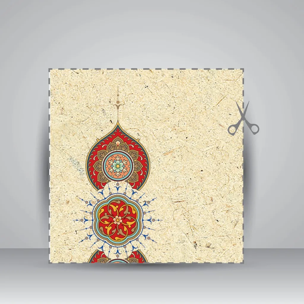 کاغذ تذهیب دار،35*16 cm، کد 666، (بسته 10 عددی) — انتشارات یساولی