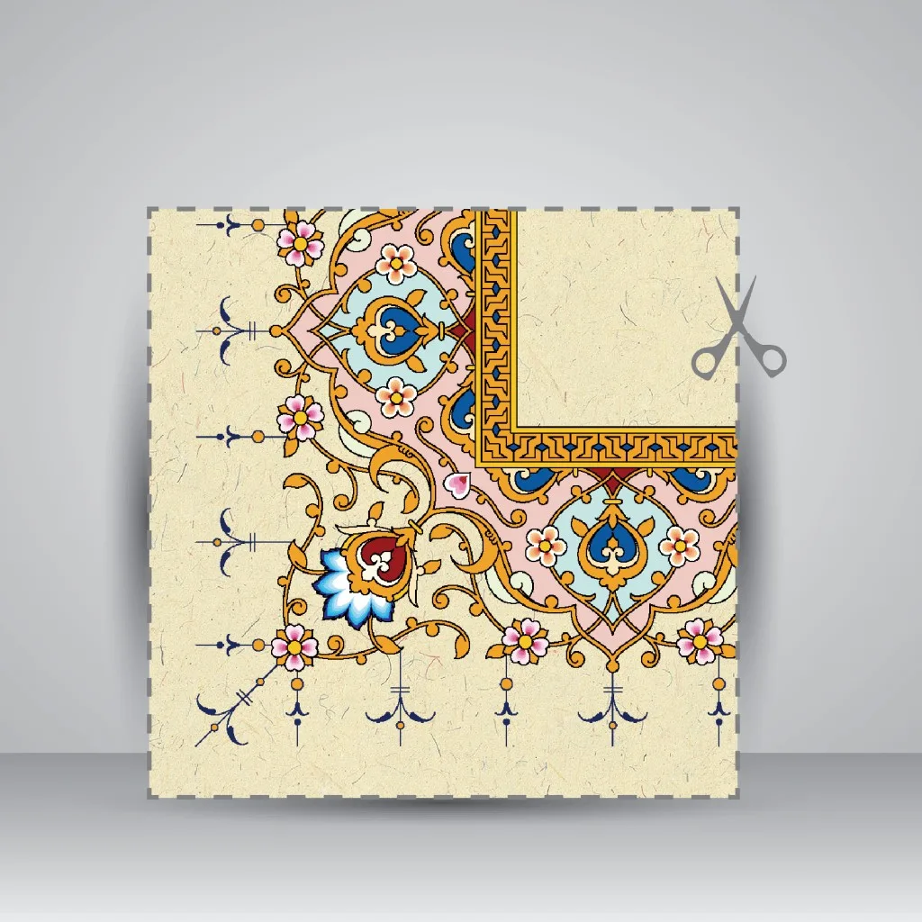 کاغذ تذهیب دار،50*35 cm، کد 957، (بسته 10 عددی) — انتشارات یساولی
