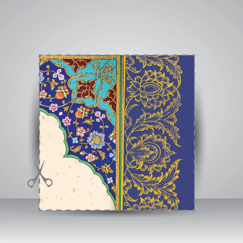 کاغذ تذهیب دار چاپی کد 625، سایز 35*25 cm (بسته 10 عددی) — انتشارات یساولی