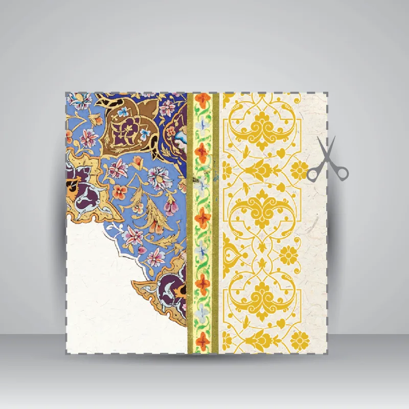 کاغذ تذهیب دار، سایز 35*25 cm، کد 636 (بسته 10 عددی) — انتشارات یساولی