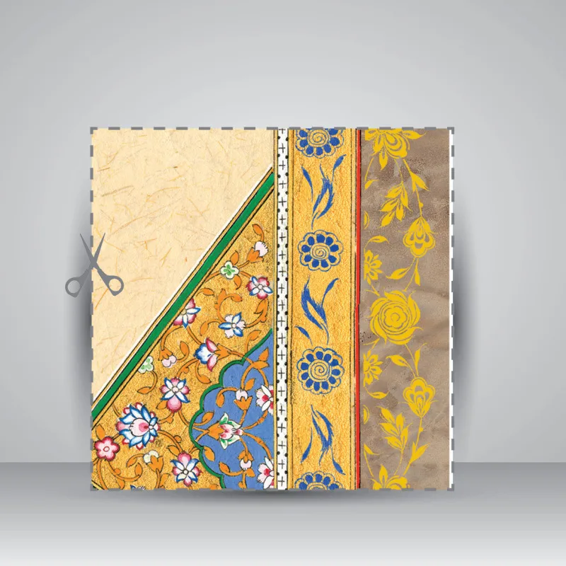 کاغذ تذهیب دار،30*21 cm، کد 629، (بسته 10 عددی) — انتشارات یساولی