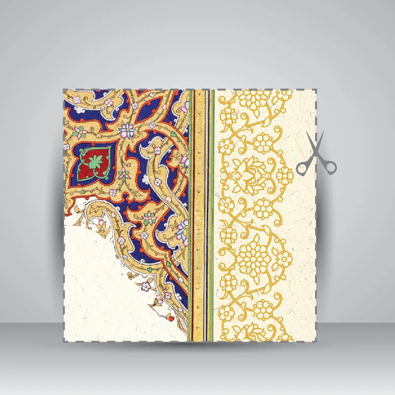 کاغذ تذهیب دار،30*21 cm، کد 634، (بسته 10 عددی) — انتشارات یساولی