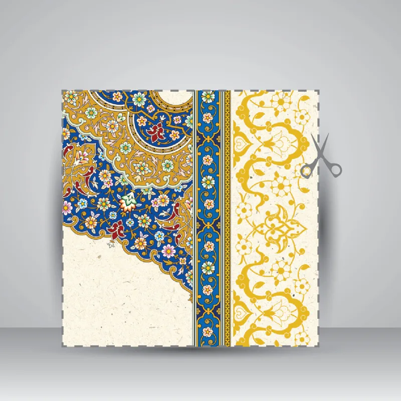 کاغذ تذهیب دار،30*21 cm، کد 635، (بسته 10 عددی) — انتشارات یساولی