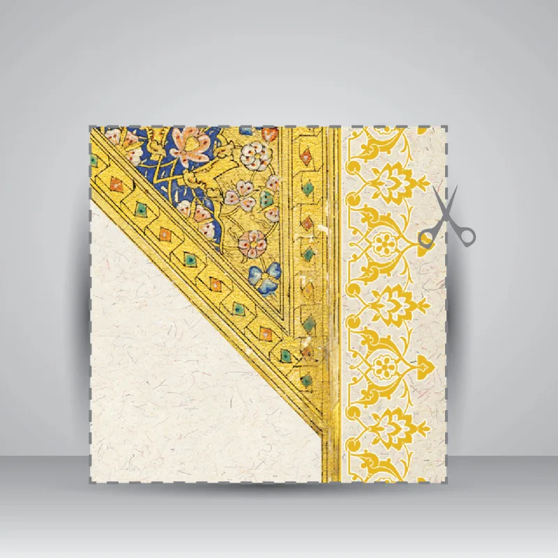 کاغذ تذهیب دار،35*25 cm، کد 638، (بسته 10 عددی) — انتشارات یساولی