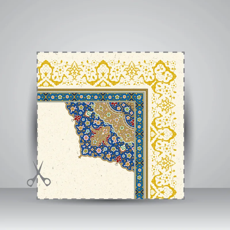 کاغذ تذهیب دار،35*25 cm، کد 650، (بسته 10 عددی) — انتشارات یساولی