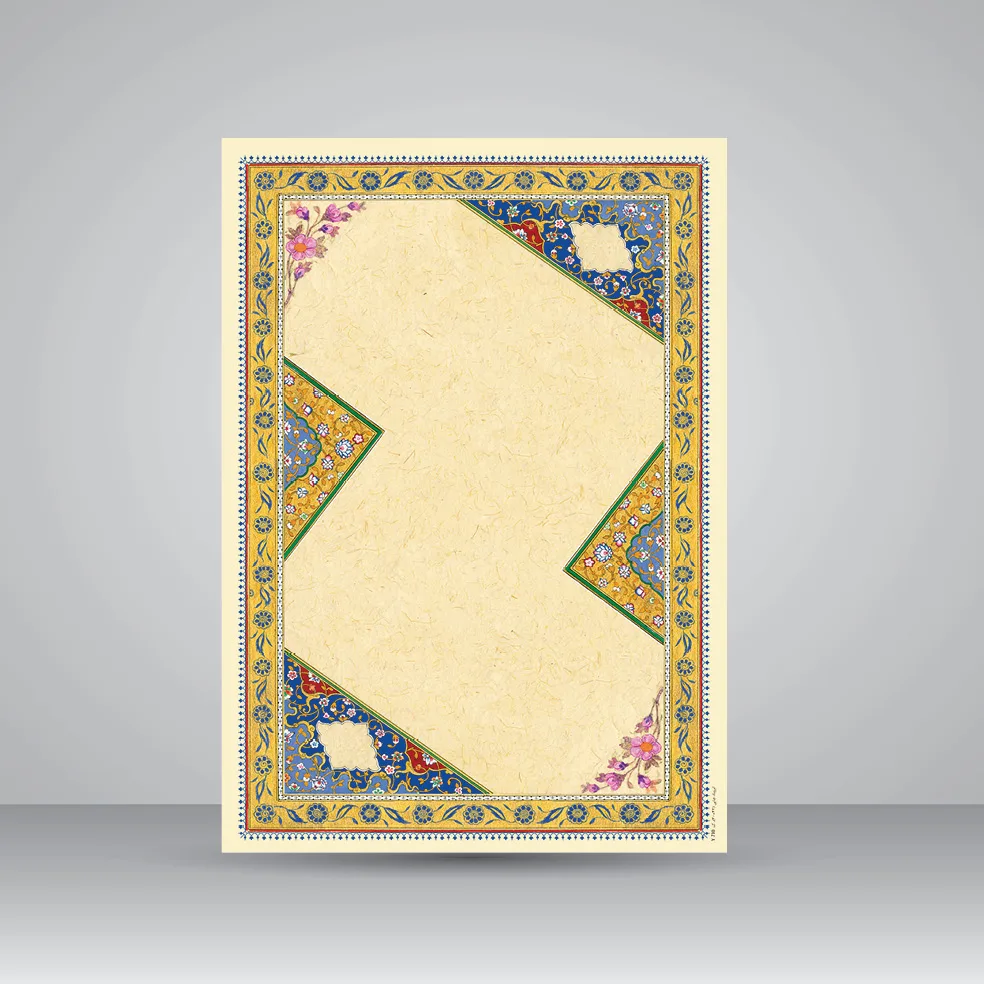 کاغذ چلیپا چاپی تذهیب دار کد 710، سایز 42*30 cm (بسته 50 عددی)