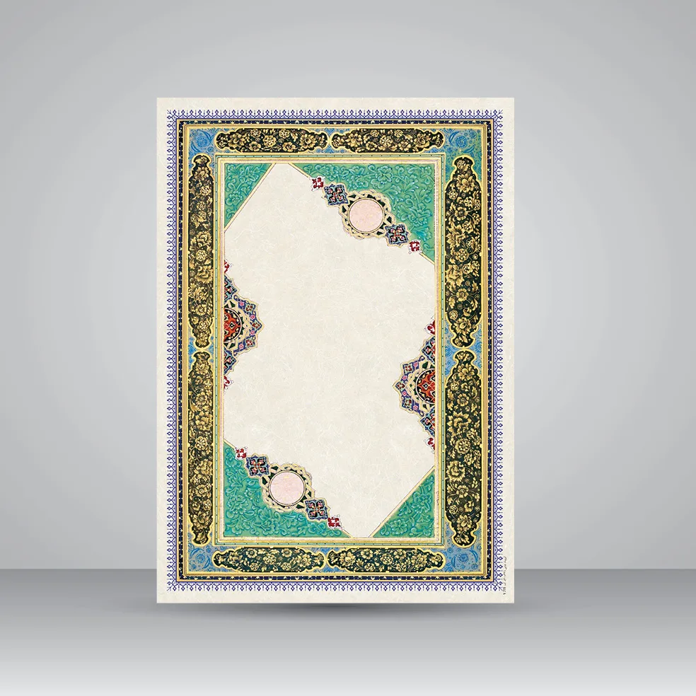 کاغذ چلیپا چاپی تذهیب دار کد 711، سایز 42*30 cm (بسته 50 عددی)